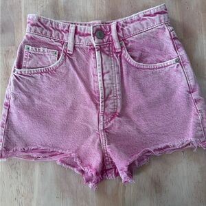 Zara acid wash pink denim shortie shorts size 2 excellent condition